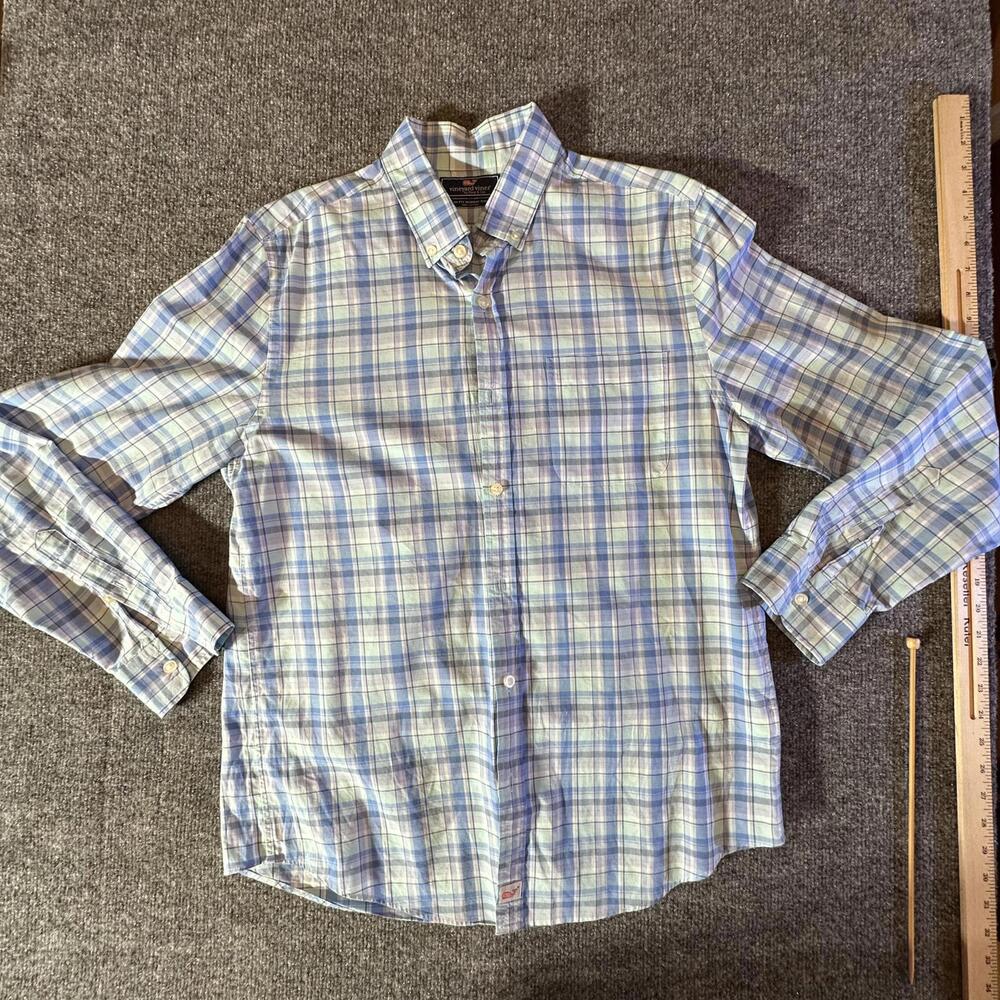 Vineyard Vines Slim Fit Murray Shirt - Blue Plaid‎ - Size M